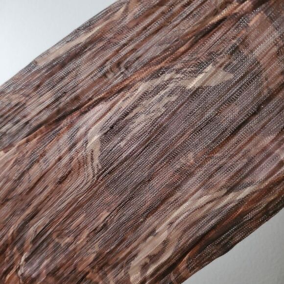 Joie Brown Combo Marble Metallic Ruched Waist Blouse Size M NWOT - Picture 4 of 6